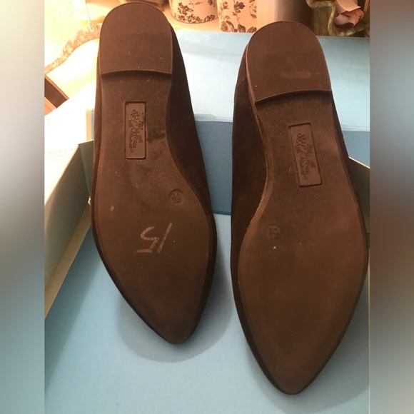 2 Pair Black Velvet Faux Suede Like Flats Size 6.5 - Picture 2 of 8